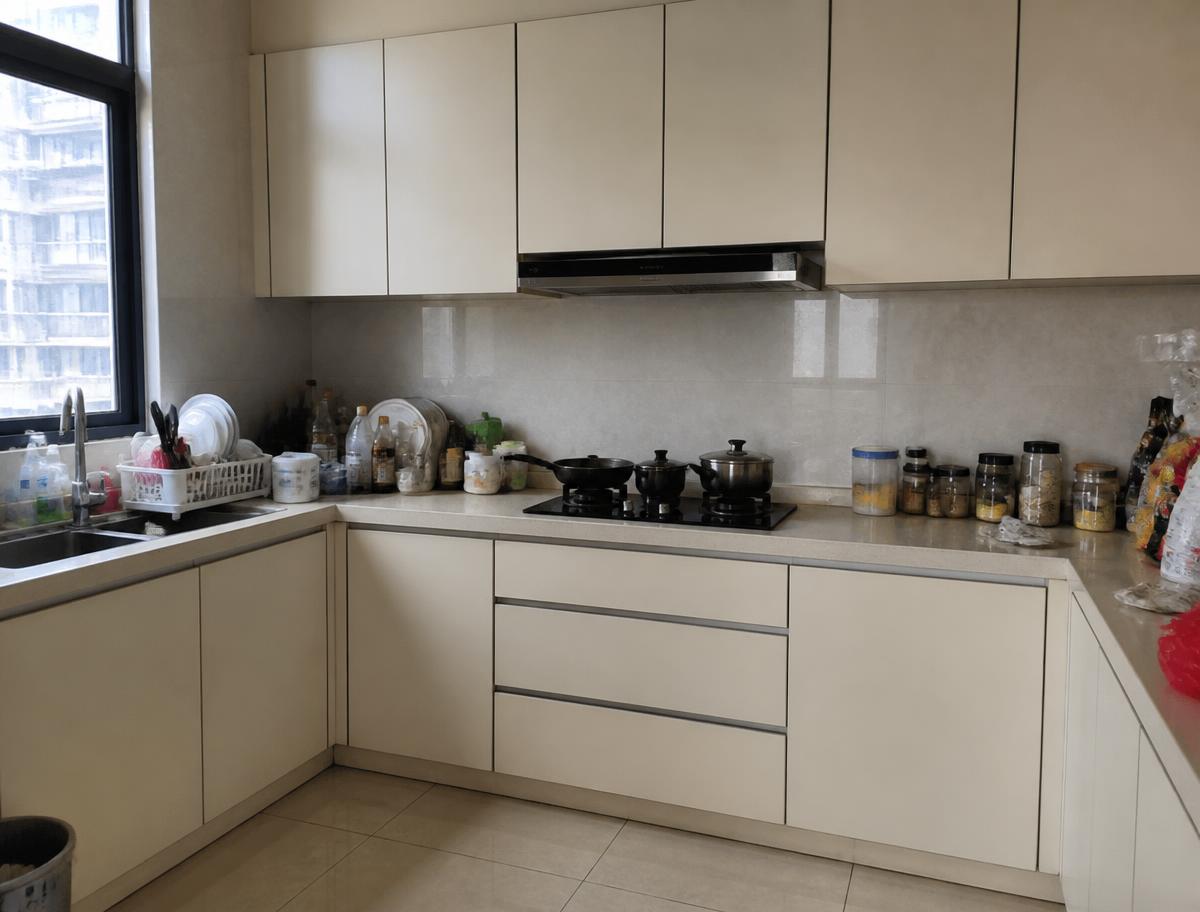 Kitchen before cleaning